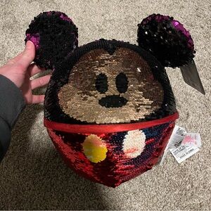 Sequin Mickey Mouse Ear plush- Reversible Color Sequins